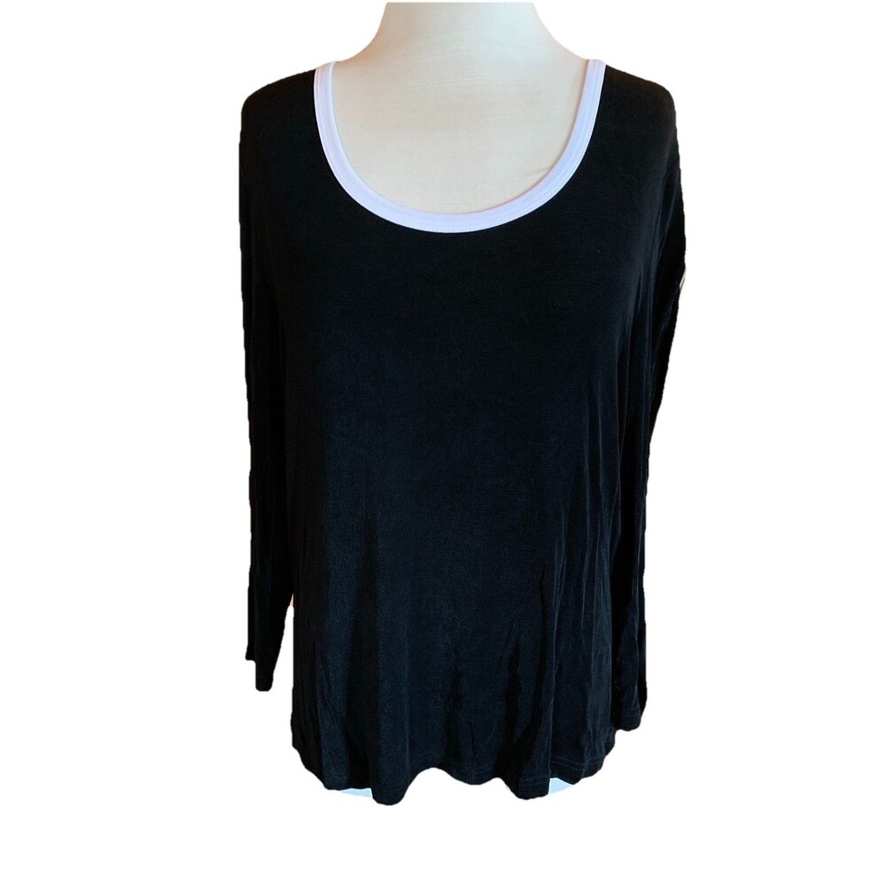 Vintage Softwear Mark Singer Black Slinky Liquid Knit XLG Travelers Black/White